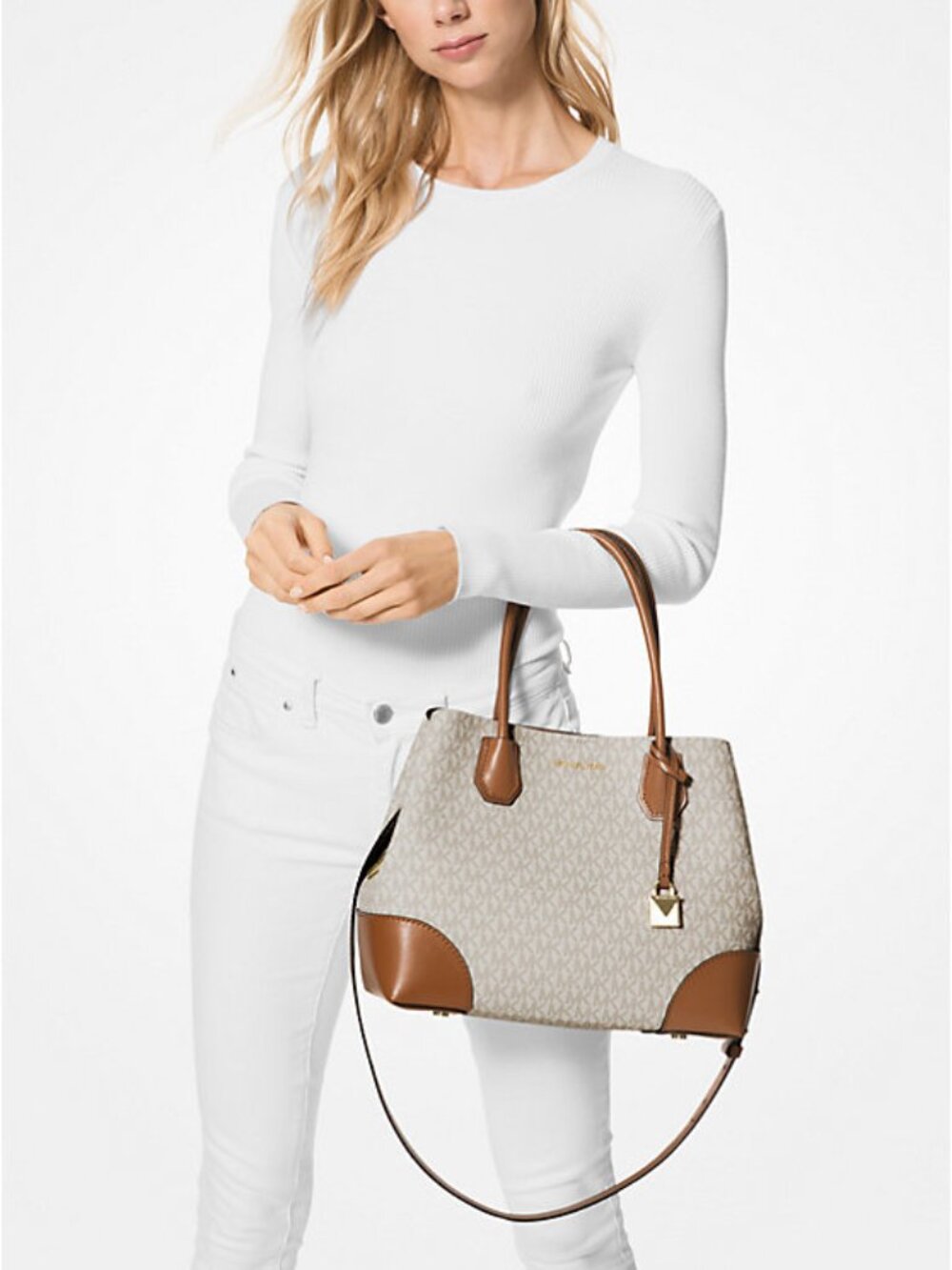 MICHAEL KORS Mercer Gallery Medium Canvas Satchel - Picture 7 of 13